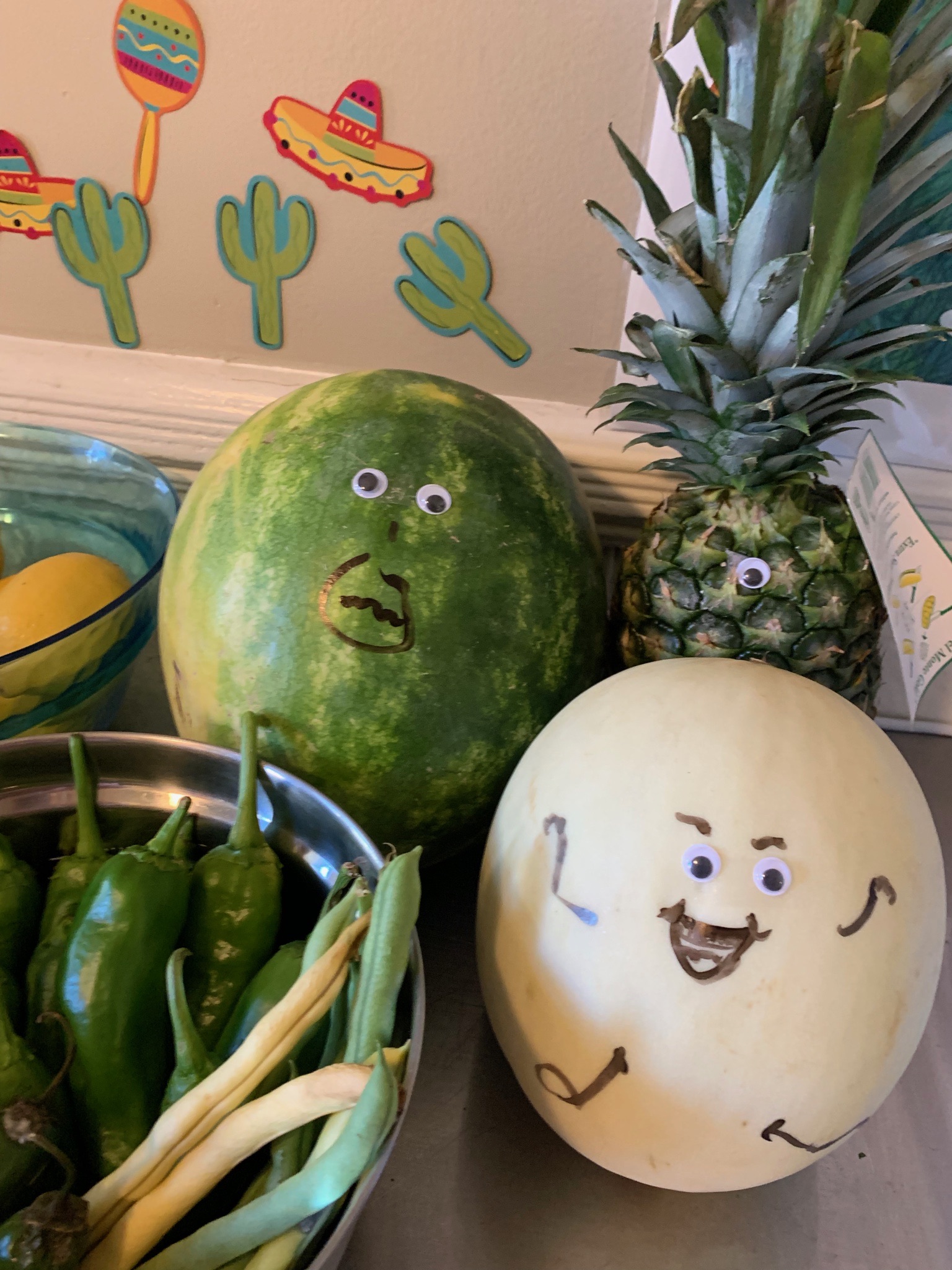 Fun fruit with googly eyes
